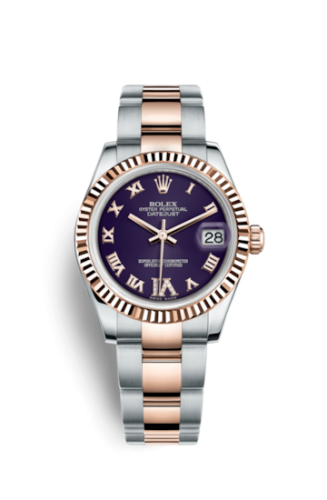 Datejust 31 Rolesor Everose Fluted / Oyster / Purple Roman