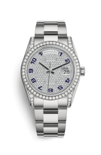 Day-Date 36 White Gold Diamonds / Oyster / Paved