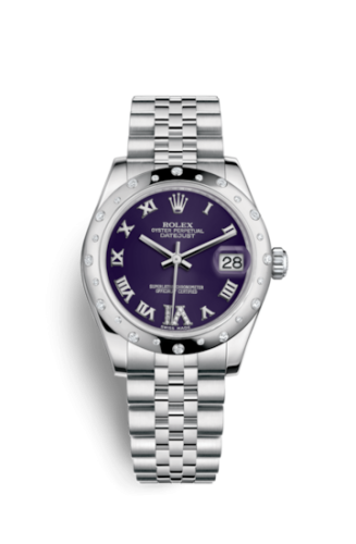 Datejust 31 Stainless Steel Domed Diamond / Jubilee / Purple – Roman