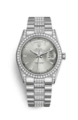 Day-Date 36 White Gold Diamonds / President Diamond / Silver