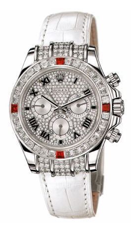 Daytona White Gold Diamond Ruby Strap