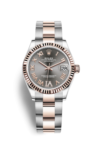 Datejust 31 Stainless Steel/ Rose Gold / Fluted / Grey – Roman / Oyster