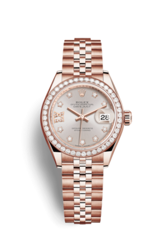 Lady-Datejust 28 Everose Diamond / Jubilee / Sundust Diamond