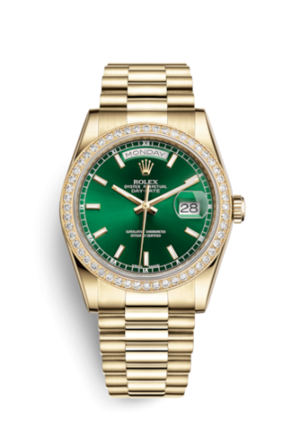 Day-Date 36 Yellow Gold Diamonds / President / Green