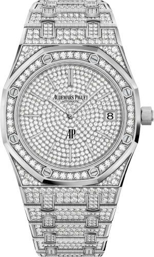 Royal Oak “Jumbo” Extra-Thin 39mm White Gold Diamond Pave