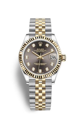 Datejust 31 Stainless Steel / Yellow Gold / Fluted / Grey – Diamond / Jubilee