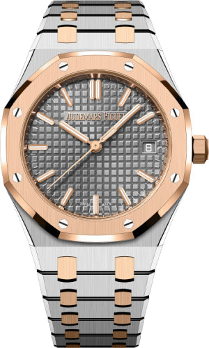 Royal Oak Self Winding Steel/Pink Rose Gold 34mm Grey Dial