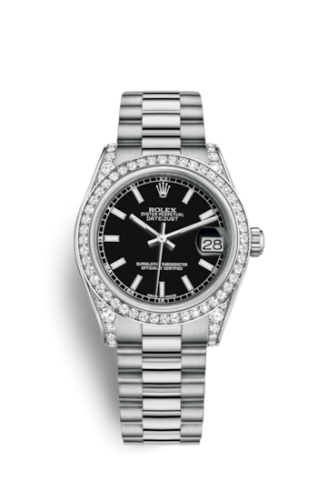 Datejust 31 White Gold Diamond / President / Black