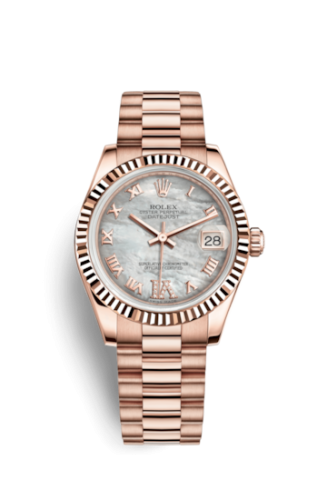 Datejust 31 Everose Fluted / President / MOP Roman