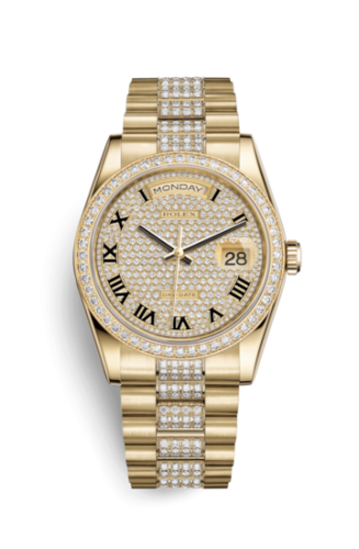 Day-Date 36 Yellow Gold Diamonds / President Diamond / Paved Roman