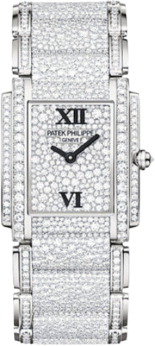 Ladies Twenty~4 Ladies White Gold Pave Diamond Dial