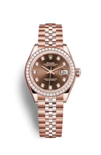 Lady-Datejust 28 Everose Diamond / Jubilee / Chocolate Diamond