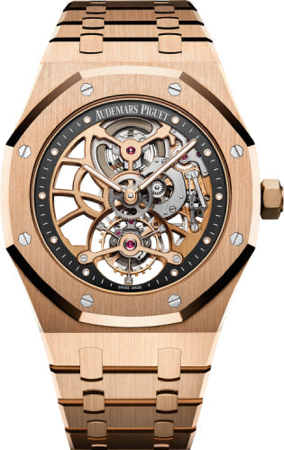 Royal Oak Tourbillon 41mm Extra-Thin Openworked Skeleton Rose Gold Hand-Wound