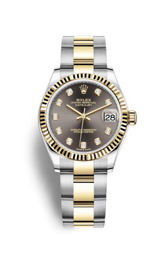 Datejust 31 Stainless Steel / Yellow Gold / Fluted / Grey – Diamond / Oyster