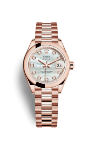 Lady-Datejust 28 Everose Domed / President / MOP