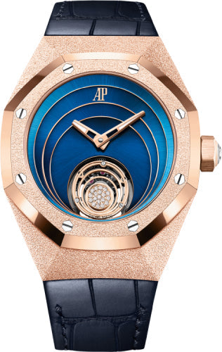 Royal Oak Concept Frosted Gold Flying 38.5mm Tourbillon Rose Gold Blue