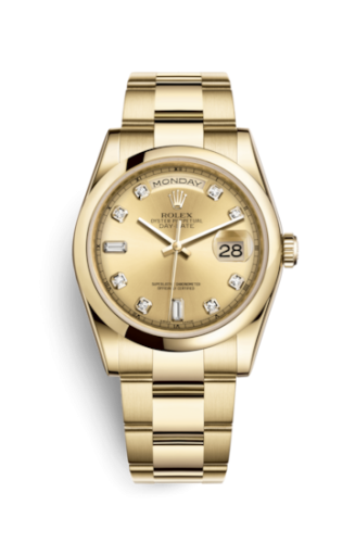 Day-Date 36 Yellow Gold Domed / Oyster / Champagne Diamond