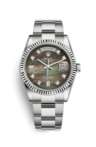 Day-Date 36 White Gold Fluted / Oyster / Black MOP