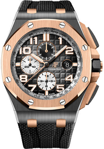 Royal Oak Offshore Selfwinding Chronograph 44mm Ceramic Pink Gold Case Smoked Grey…