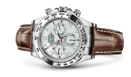 Daytona White Gold Strap Meteorite Roman