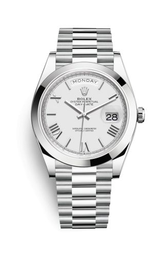 Day-Date 40 Platinum / White – Roman