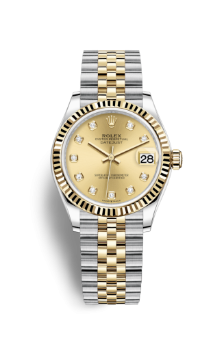 Datejust 31 Stainless Steel / Yellow Gold / Fluted / Champagne – Diamond / Jubilee