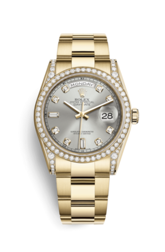 Day-Date 36 Yellow Gold Diamonds / Oyster / Silver Diamond