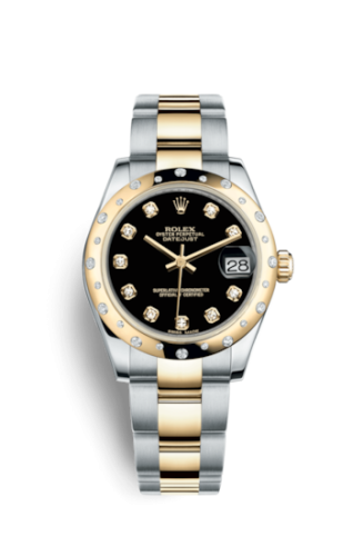 Datejust 31 Rolesor Yellow Domed Diamond / Oyster / Black Diamond