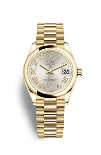 Datejust 31 Yellow Gold / Domed / Silver – Roman / President