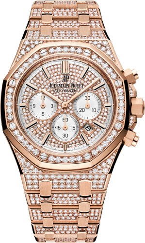 Royal Oak Chronograph 41mm Diamond Pave Index Rose Gold Diamond Set