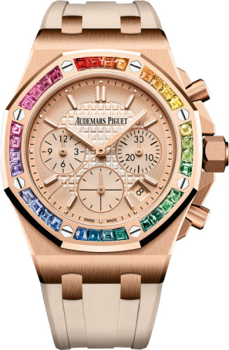 Offshore 37mm Chronograph Rose Gold Pink Dial Rainbow