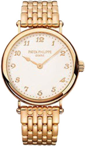 Calatrava Ladies 34.6mm Ivory Arabic Rose Gold