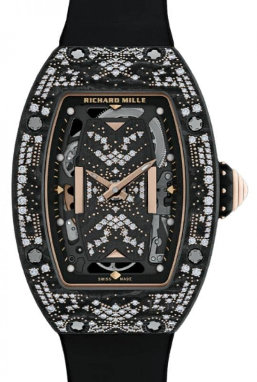 Automatic Winding Intergalactic Misty Night Carbon TPT Diamond Set Bezel RM 07-01…