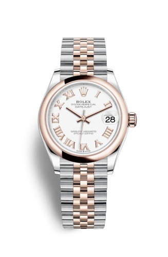 Datejust 31 Stainless Steel/ Rose Gold / Domed / White – Roman / Jubilee