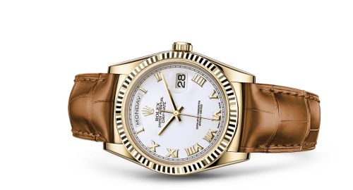 Day-Date 36 Yellow Gold / Strap / White Roman