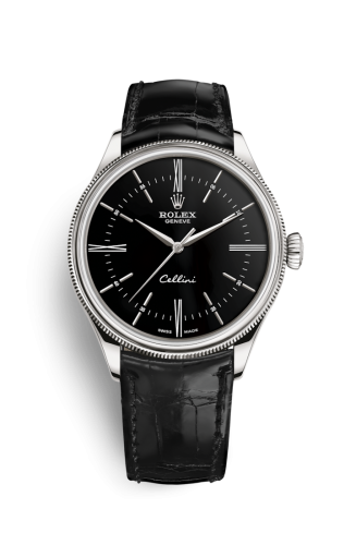 Cellini Time White Gold / Black / Alligator Black