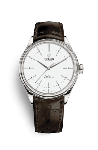 Cellini Time White Gold / White / Alligator Brown