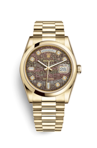 Day-Date 36 Yellow Gold Domed / President/ Black MOP Computer