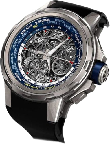 World Timer Automatic 47mm Openworked Dial Factory Sealed