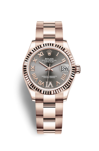 Datejust 31 Rose Gold / Fluted / Grey – Roman / Oyster