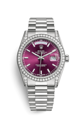 Day-Date 36 White Gold Diamonds / President  / Cherry