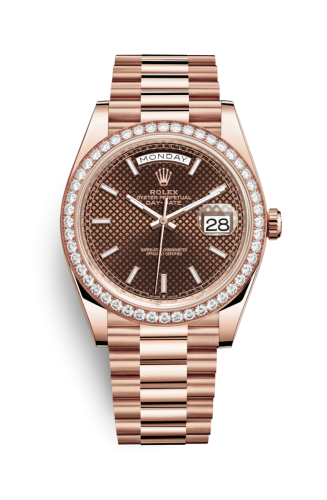 Day-Date 40 Everose / Diamond / Chocolate – Diagonal Motif