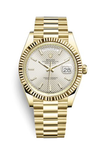 Day-Date 40 Yellow Gold / Silver Diagonal