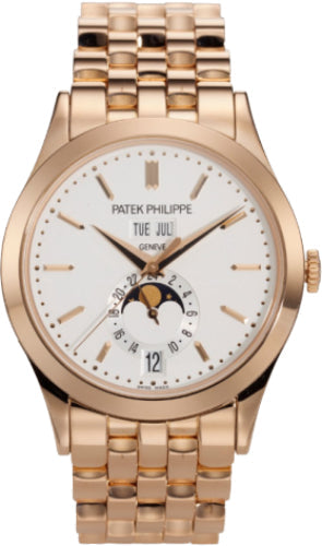 Complications Annual Calendar Moon Phases Rose Gold Silver Opaline Dial