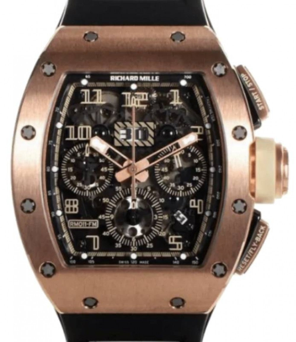 Automatic Flyback Chronograph Felipe Massa Rose Gold Ivory RM 011
