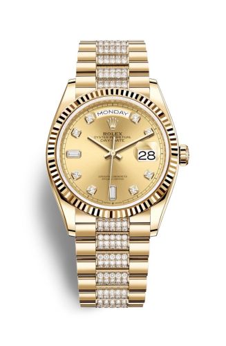 Day-Date 36 Yellow Gold / Fluted / Champagne-Diamond / President-Diamond