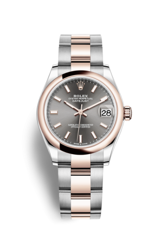 Datejust 31 Stainless Steel/ Rose Gold / Domed / Grey / Oyster
