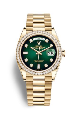 Day-Date 36 Yellow Gold / Diamond / Green Ombré-Diamond / President
