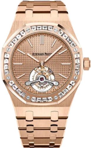 Royal Oak Tourbillon Extra-Thin 41mm Tapisserie Index Diamond Bezel Rose Gold