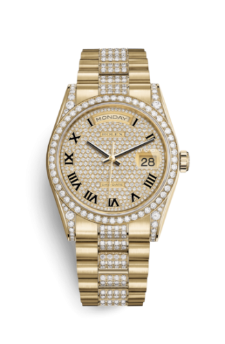Day-Date 36 Yellow Gold Diamonds / President Diamonds / Paved